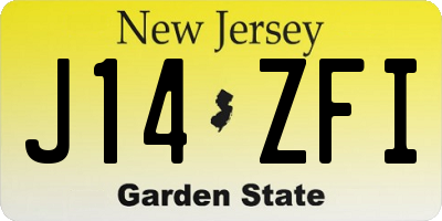 NJ license plate J14ZFI