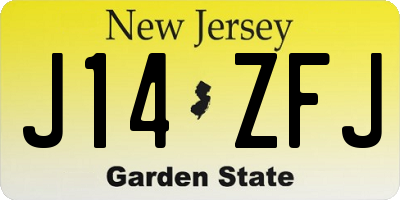 NJ license plate J14ZFJ