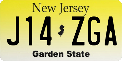 NJ license plate J14ZGA