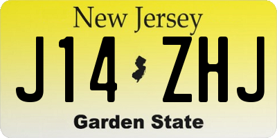 NJ license plate J14ZHJ