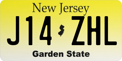 NJ license plate J14ZHL