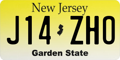 NJ license plate J14ZHO