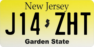 NJ license plate J14ZHT