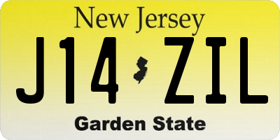 NJ license plate J14ZIL