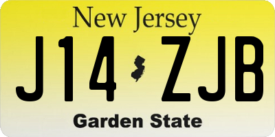 NJ license plate J14ZJB