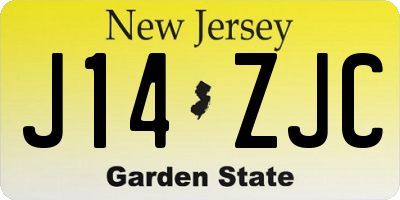 NJ license plate J14ZJC