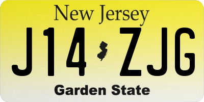 NJ license plate J14ZJG