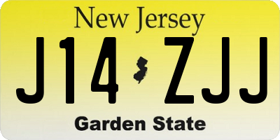 NJ license plate J14ZJJ