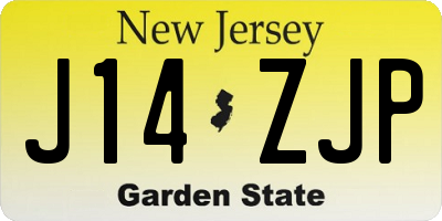 NJ license plate J14ZJP