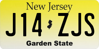 NJ license plate J14ZJS