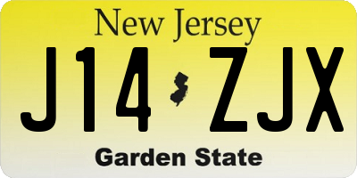NJ license plate J14ZJX