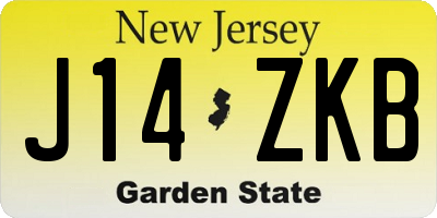 NJ license plate J14ZKB
