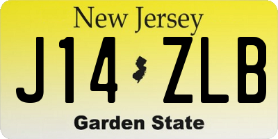 NJ license plate J14ZLB