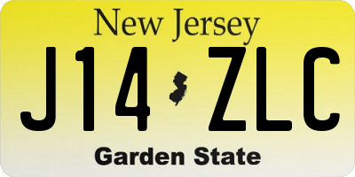 NJ license plate J14ZLC