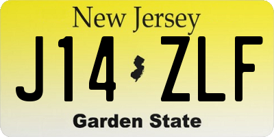 NJ license plate J14ZLF