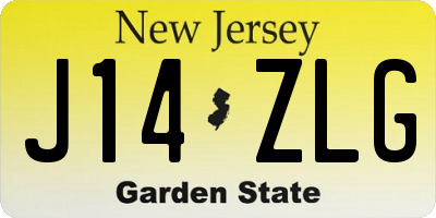 NJ license plate J14ZLG