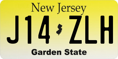 NJ license plate J14ZLH
