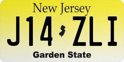 NJ license plate J14ZLI