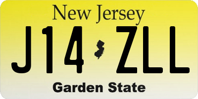 NJ license plate J14ZLL