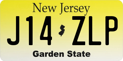 NJ license plate J14ZLP