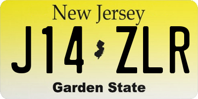 NJ license plate J14ZLR