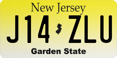 NJ license plate J14ZLU