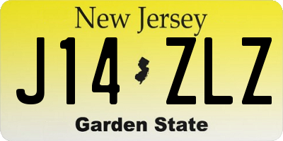 NJ license plate J14ZLZ