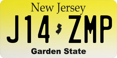 NJ license plate J14ZMP