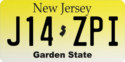 NJ license plate J14ZPI
