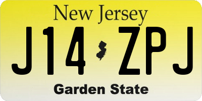 NJ license plate J14ZPJ
