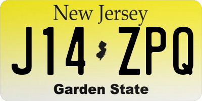 NJ license plate J14ZPQ