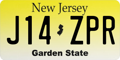 NJ license plate J14ZPR