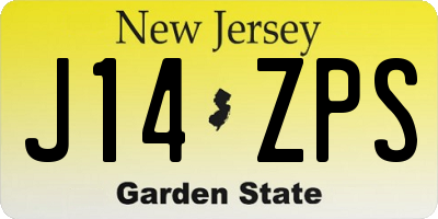NJ license plate J14ZPS