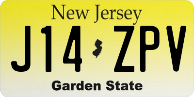 NJ license plate J14ZPV