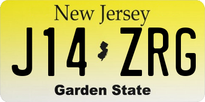 NJ license plate J14ZRG