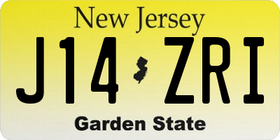 NJ license plate J14ZRI