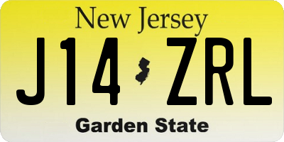 NJ license plate J14ZRL