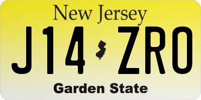 NJ license plate J14ZRO