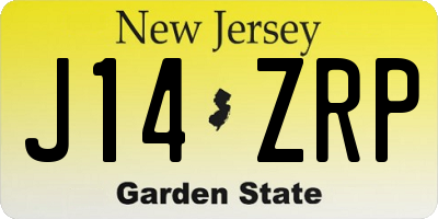 NJ license plate J14ZRP