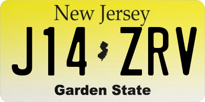 NJ license plate J14ZRV
