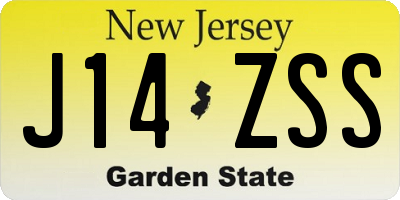 NJ license plate J14ZSS