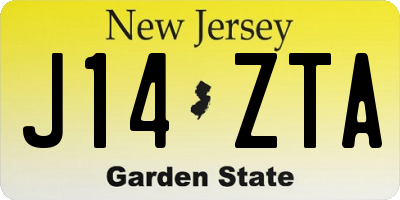 NJ license plate J14ZTA