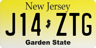 NJ license plate J14ZTG