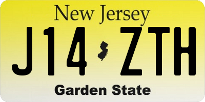 NJ license plate J14ZTH