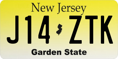 NJ license plate J14ZTK