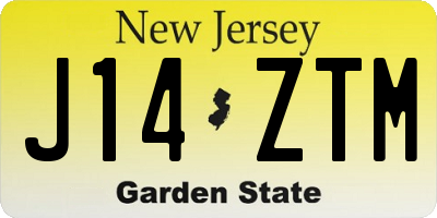 NJ license plate J14ZTM