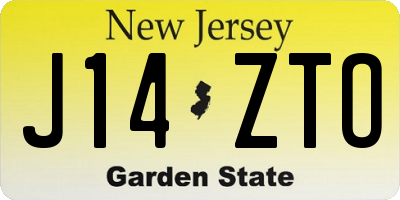 NJ license plate J14ZTO