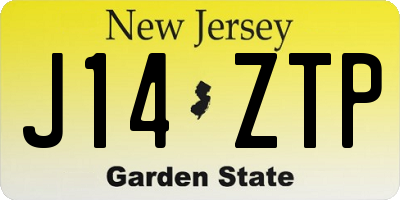 NJ license plate J14ZTP