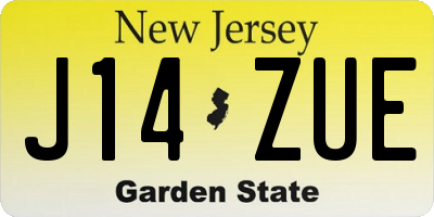 NJ license plate J14ZUE