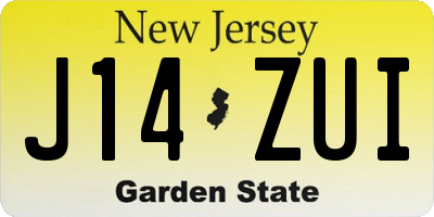 NJ license plate J14ZUI